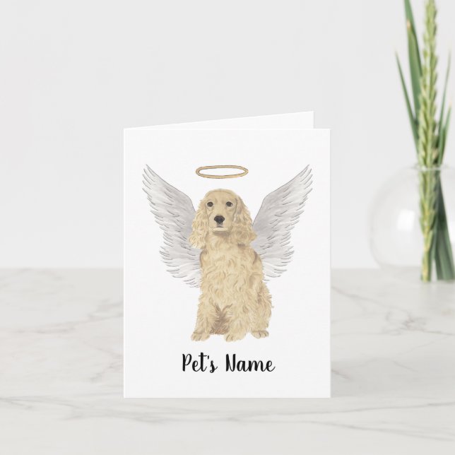 Blonde Tan Golden Cocker Beileid Memorial Karte (Vorderseite)