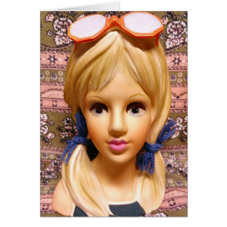 Blonde Teen Lady Head Vase Sonnenbrille Pigtails