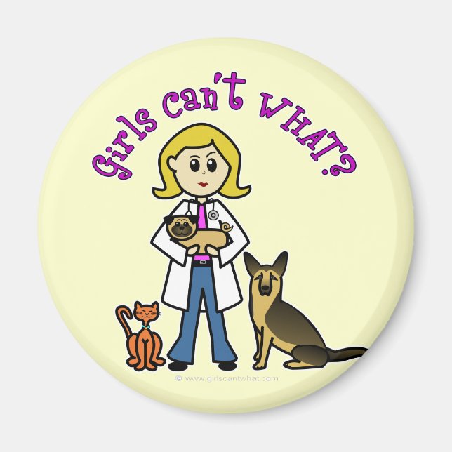 Blonde Veterinarian Girl Magnet (Vorne)