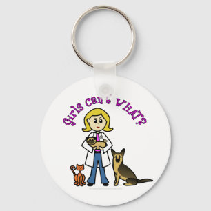 Blonde Veterinärmedizinerin Schlüsselanhänger