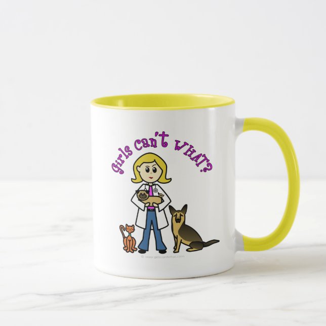 Blonde Veterinärmedizinerin Tasse (Rechts)