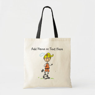 Blonde weibliche Fußball-Spieler-Tasche Tragetasche
