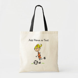 Blonde weibliche Fußball-Spieler-Tasche Tragetasche