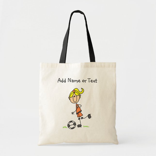 Blonde weibliche Fußball-Spieler-Tasche Tragetasche (Vorne)