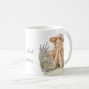Blonde Weibliche Lavendelblüten Leben ist Traum Kaffeetasse