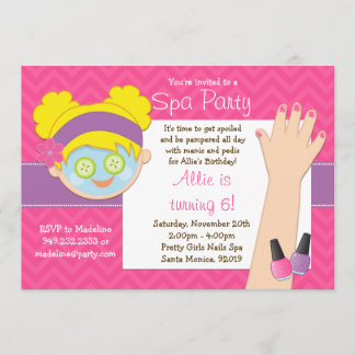 Blonde Wellness-Center-Geburtstags-Party Einladung