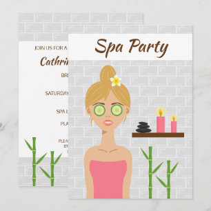 Blonde Wellness-Center Girl Illustration Wellness- Einladung