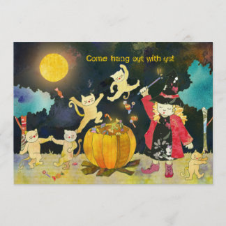 Blonde Witchs magisches Halloween-Party Einladung