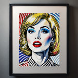 Blonde Woman Pop Art Poster<br><div class="desc">Blonde Pop Art Das Seitenverhältnis ist 3:4. Es wurde als 24"x32" gedruckt</div>