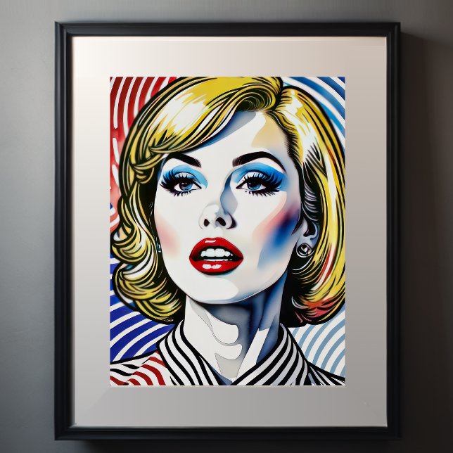 Blonde Woman Pop Art Poster (Von Creator hochgeladen)