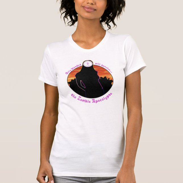 Blonde Zombie-Apokalypse-Detail-Shirts T-Shirt (Vorderseite)