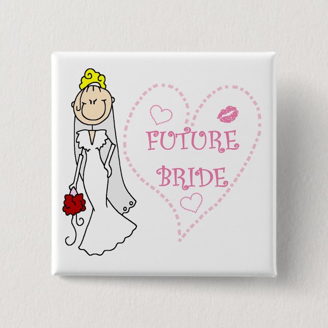 Blonde zukünftige Braut-T - Shirts und Geschenke Button (Vorderseite)