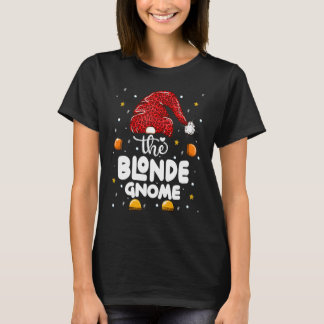 Blonder Gnom Leopard Familien-Weihnachts-Pyjama T-Shirt