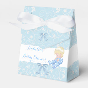 Blonder Junge Baby Shower Blau Süße Baby Geschenke Geschenkschachtel