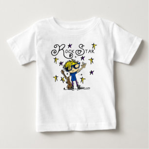 Blonder Jungen-Rockstar Baby T-shirt