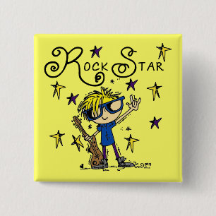 Blonder Jungen-Rockstar Button