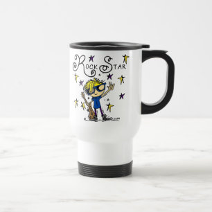 Blonder Jungen-Rockstar Reisebecher