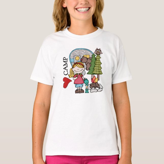 Blonder Liebe-Lager-Campings-Erholungs-T - Shirt (Vorderseite)