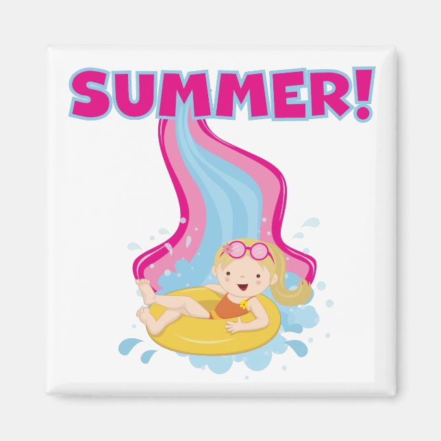 Blonder Mädchen-Sommer Magnet (Vorne)