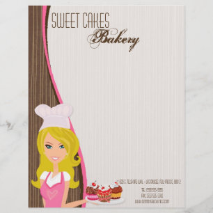 blonder Rosa-Brauen-Schalen-Kuchen-Buchstabe-Kopf Briefbogen