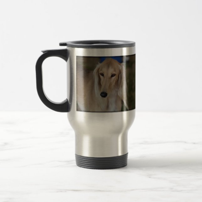 Blonder Saluki Hund Reisebecher (Links)