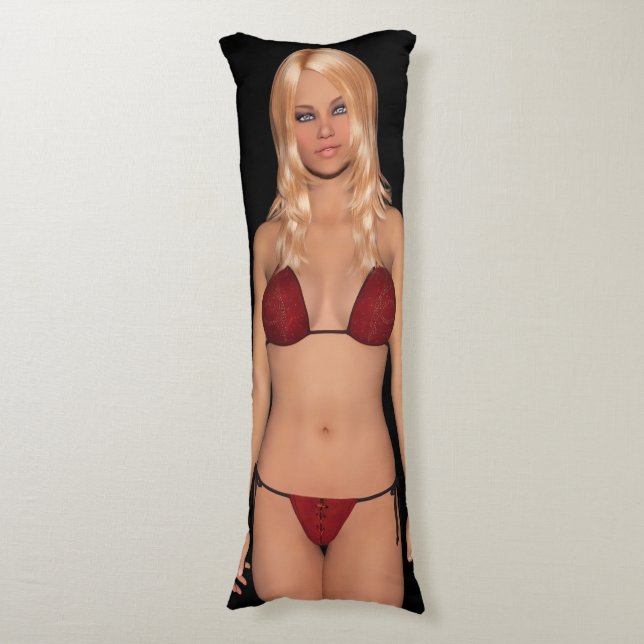 Blondes Bikini-Baby Seitenschläferkissen (Vorderseite Vertikal)