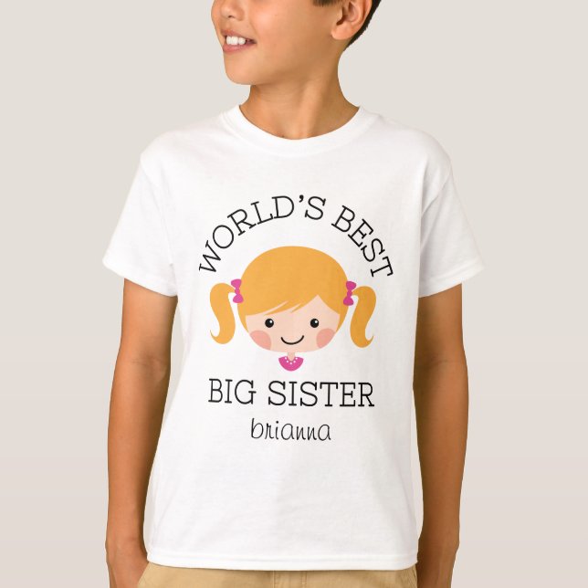 Blondes Haar der Weltbestes großen Schwester T-Shirt (Vorderseite)