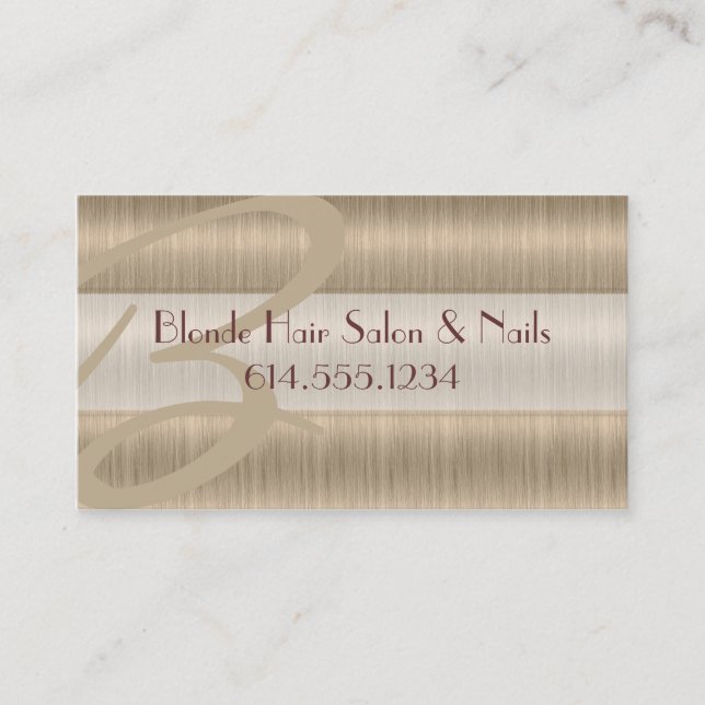 Blondes Haar-Salon-Stylist-einzigartige Visitenkarte (Vorderseite)