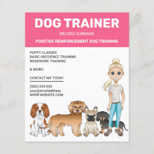Blondes Mädchen mit Hunden Personalisierbarer Hund Flyer