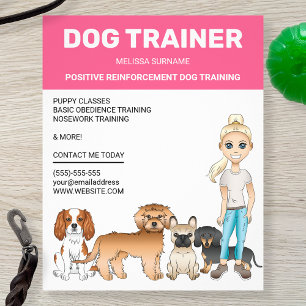 Blondes Mädchen mit Hunden Personalisierbarer Hund Flyer