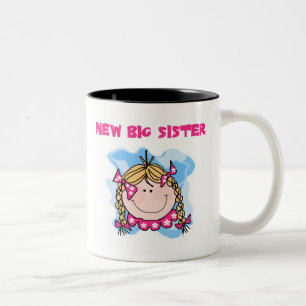 Blondes Mädchen-neue große Schwester Zweifarbige Tasse