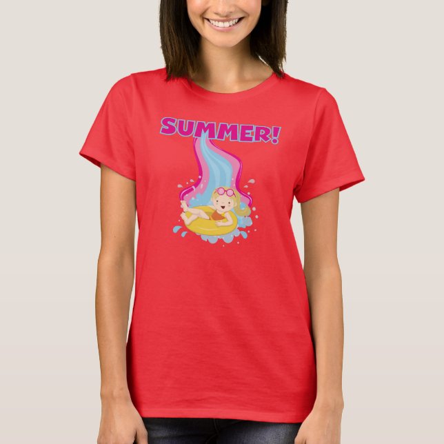 Blondes Mädchen Sommer T-Shirt (Vorderseite)