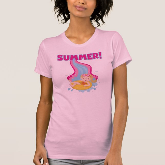 Blondes Mädchen Sommer T-Shirt (Vorderseite)