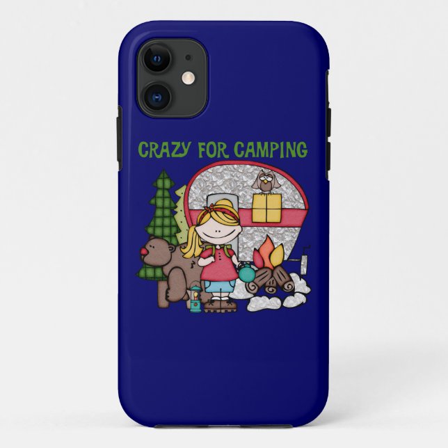 Blondes Mädchen verrückt für Camping Case-Mate iPhone Hülle (Rückseite)