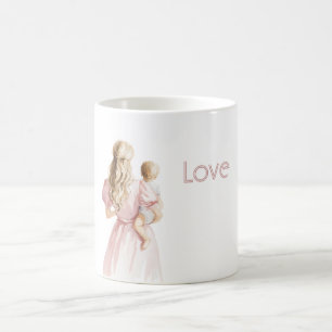 Blondes Rosa Kleid Liebes Baby Kaffeetasse