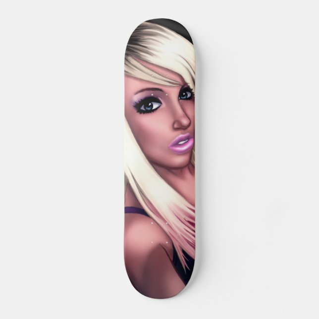 Blondes Skater-Mädchen Skateboard (Vorderseite)