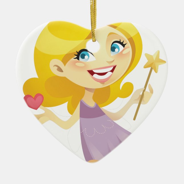 Blondes Toothfairy von der Granatapfel-Tinte Keramikornament (Vorne)