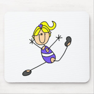 Blondes Turn-T-Shirt-Mädchen Mousepad