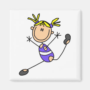 Blondes Turnschuh-Mädchen T-Shirts und Geschenke Magnet