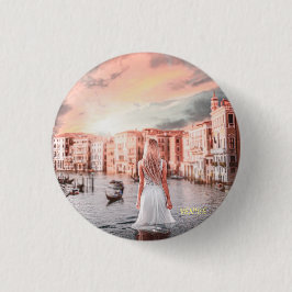 Blondie im romantischen Venedig Button