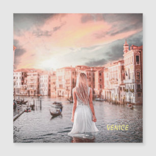 Blondie im romantischen Venedig Magnetkarte