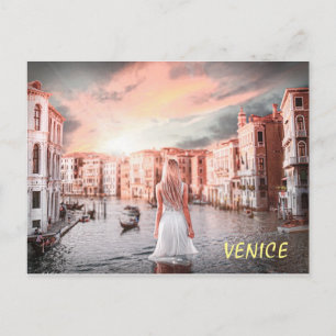 Blondie im romantischen Venedig Postkarte
