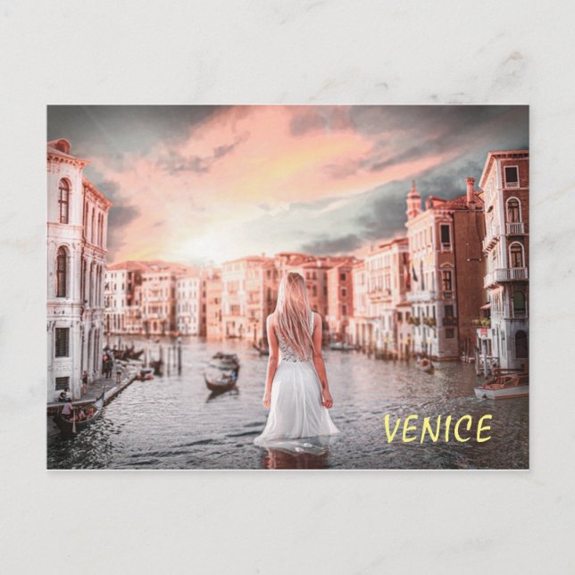 Blondie im romantischen Venedig Postkarte (Vorderseite)