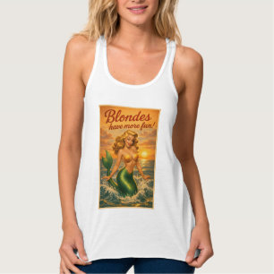 Blondinen Haben Mehr Spaß Retro Pin-Up Meerjungf Tank Top