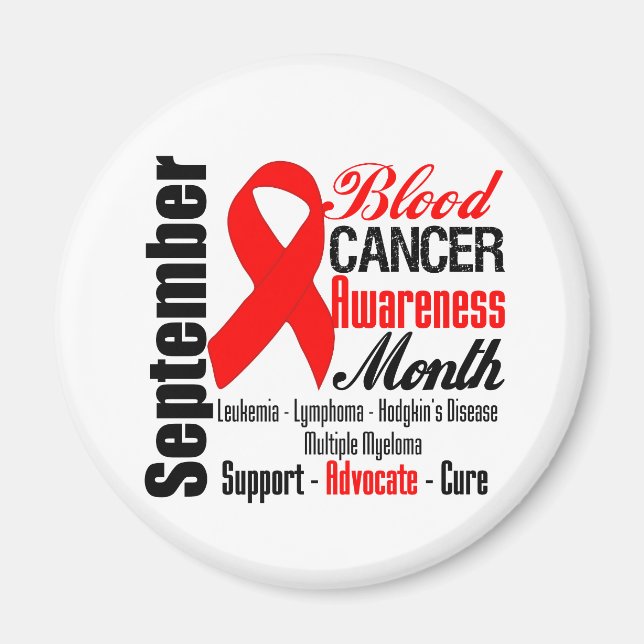 Blood Cancer Abewusstsein Month Ribbon 2 Magnet (Vorne)