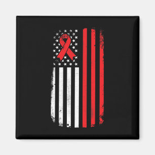Blood Cancer Awareness American Flag Magnet