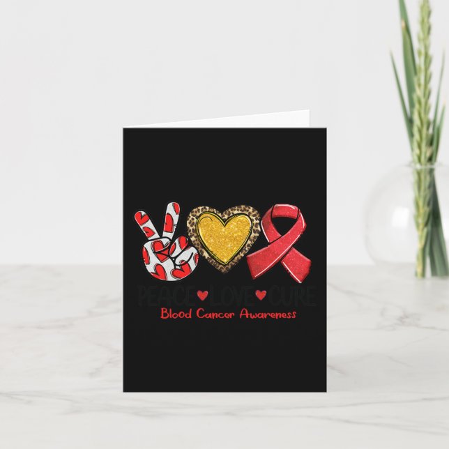Blood Cancer Awareness Peace Love Cure Rebbon Karte (Vorderseite)
