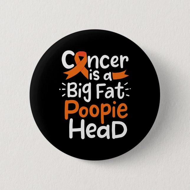 Blood Cancer Awareness Ribbon Leukemia Poopie Head Button (Vorderseite)