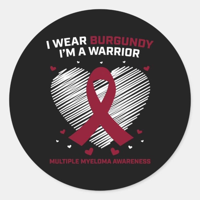 Blood Cancer Warrior Multiple Myeloma Awareness Pr Runder Aufkleber (Vorderseite)