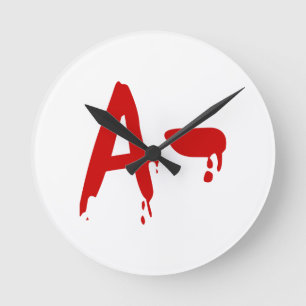 Blood Group A- Negative #Horror Hospital Runde Wanduhr